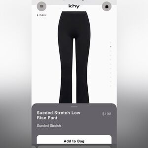 KHY Sueded Stretch Low Rise Black Pants
